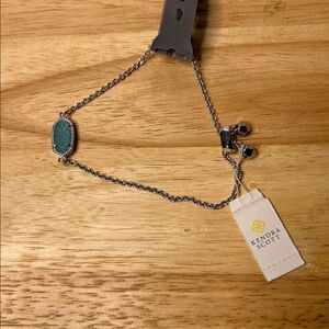 Kendra Scott Silver Bracelet with Teal Stone
